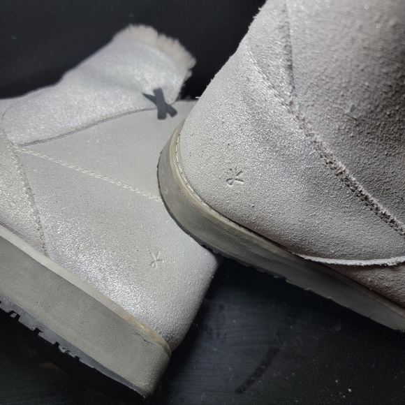 EMU Australia Womens Beach Mini Boots Dove Grey Suede Merino Wool Lining Size 8 - Picture 6 of 15